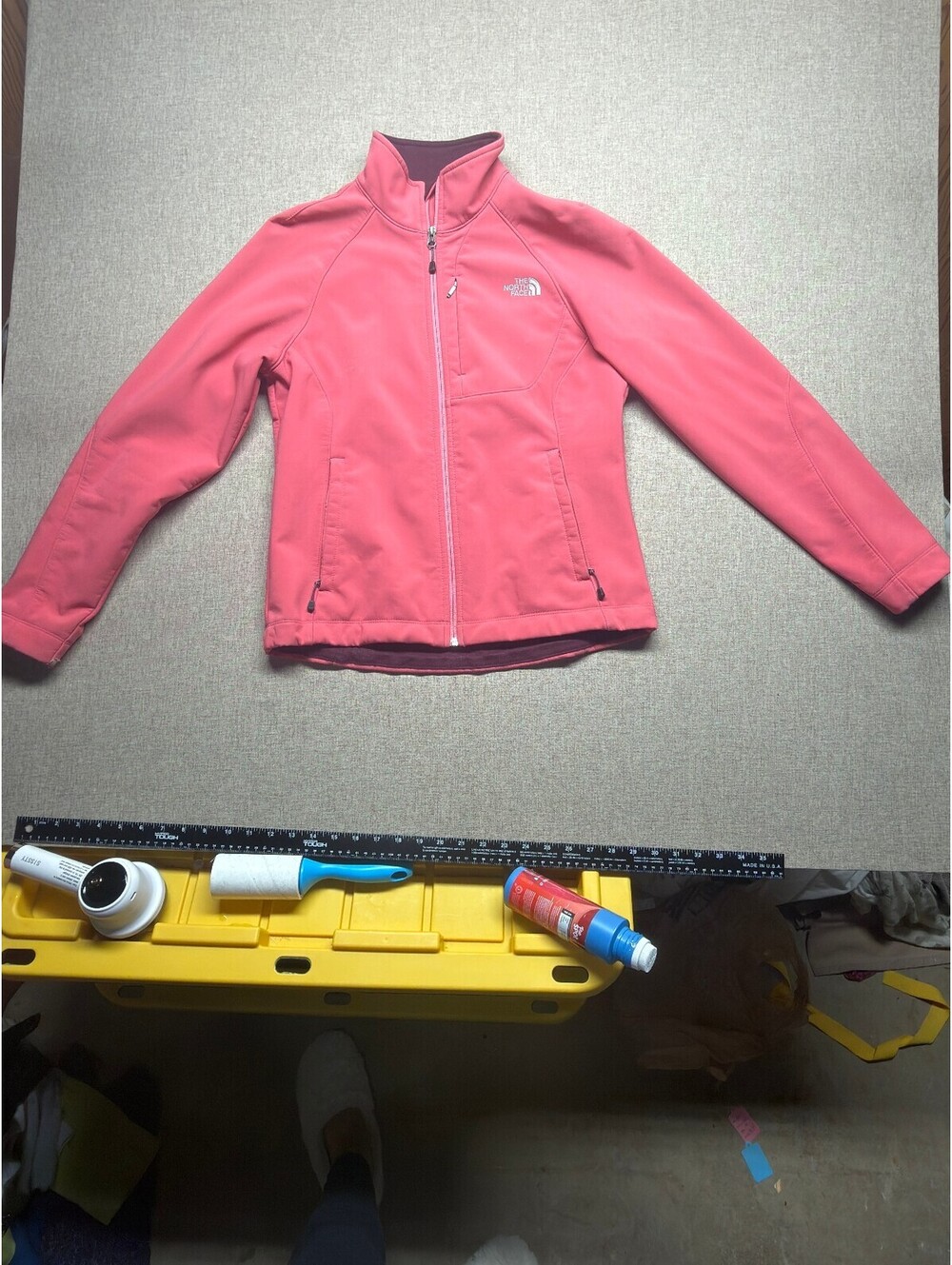 The North Face Apex Bionic Softshell Jacket Womens M Pink Full Zip Fleece Lined